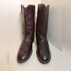 VTG MENS ACME Circle A WESTERN [Justin-Similar] ROPER BURGUNDY BOOTS SIZE 9.5 M
